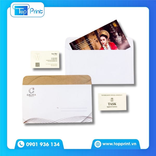 Mẫu bao thư màu trắng đơn giản thu hút