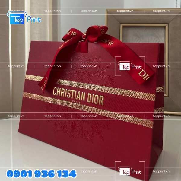 Mẫu in dập nổi trên túi giấy thời trang