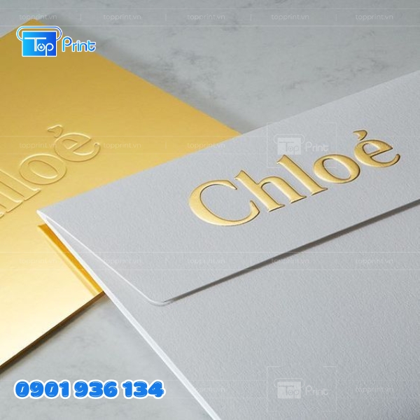 Mẫu in dập nổi kết hợp ép kim tinh tế
