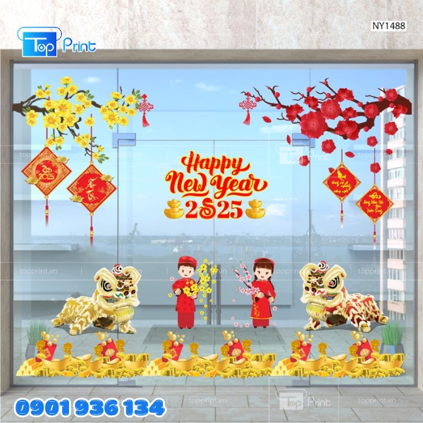 Mẫu Decal Xuân 2026 Cho Mặt Tiền Cửa Kính