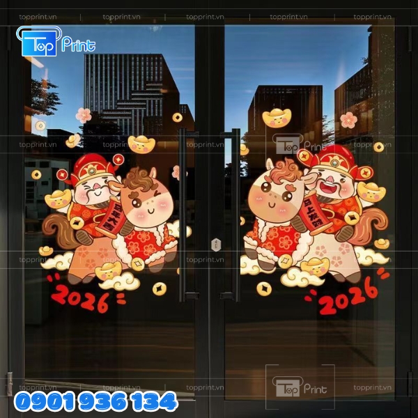 Mẫu Decal Dán Kính Xuân 2026 Topprint In Lấy Ngay