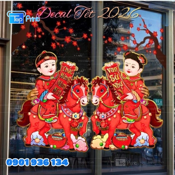 55+ Mẫu Decal Dán Kính Tết Bính Ngọ 2026 Theo Yêu Cầu, Giá Rẻ