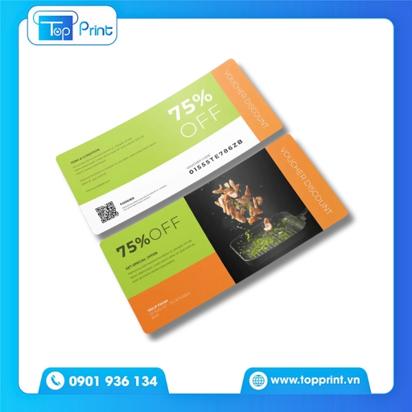 Mẫu in voucher thiết kế tối giản tinh tế