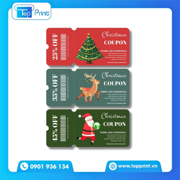 Mẫu Voucher Gi&aacute;ng Sinh Đẹp Ấn Tượng