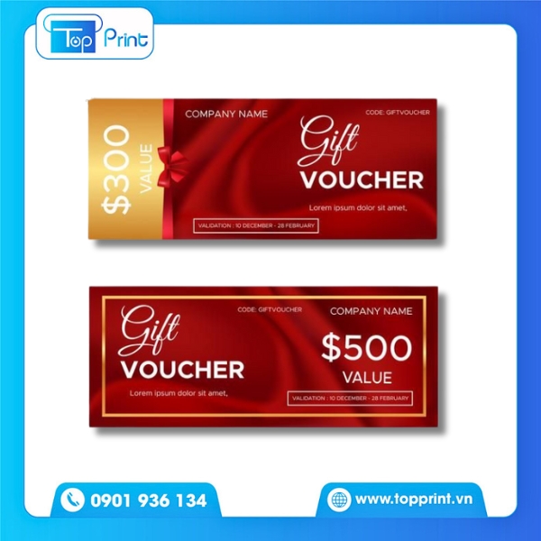 Mẫu in voucher khuyến m&atilde;i sang trọng