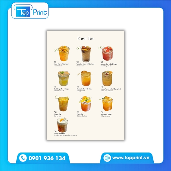 Mẫu menu quán trà đá độc đáo và ấn tượng nhất năm