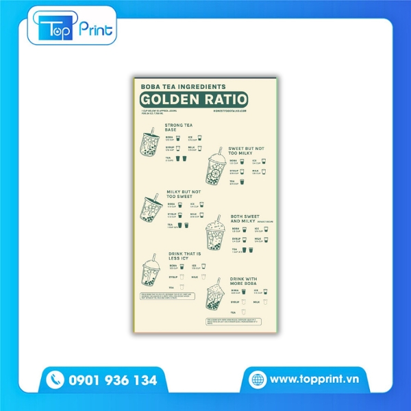 Mẫu menu quán trà đá giá rẻ mà đẹp