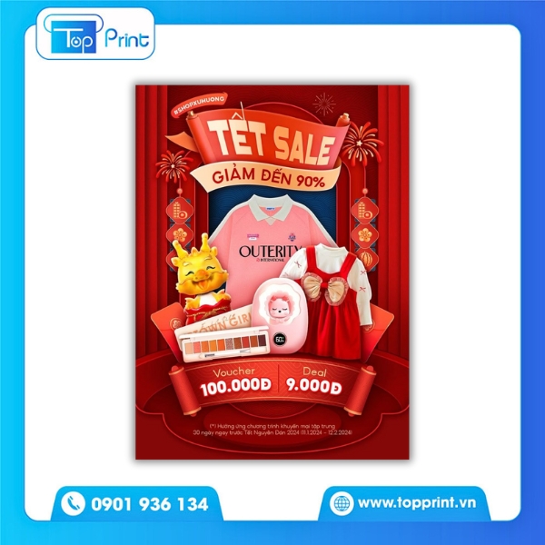 Mẫu poster Tết sale đẹp, ấn tượng