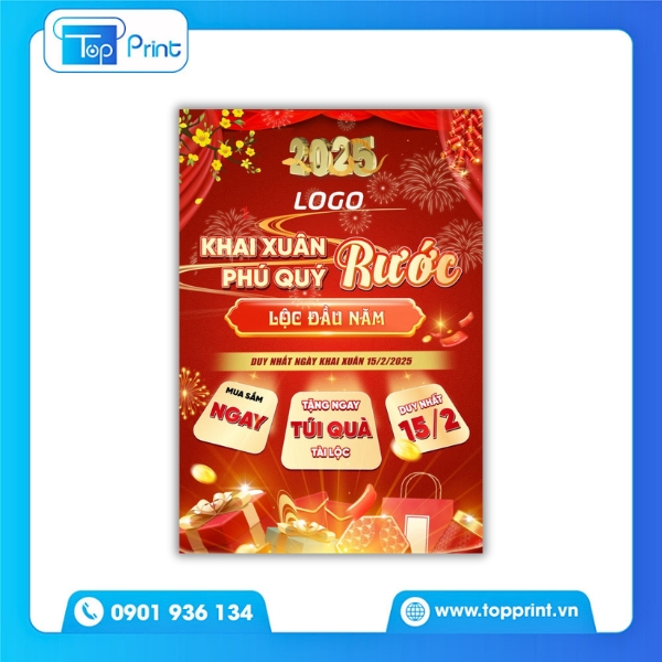 Mẫu poster Tết khai xuân đầu năm hấp dẫn tại Topprint