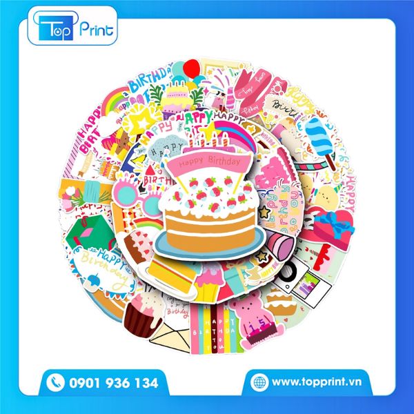 Mẫu sticker sinh nhật đơn giản m&agrave; đẹp