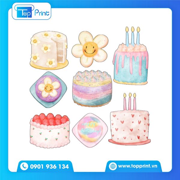Mẫu sticker sinh nhật in nhanh gi&aacute; rẻ