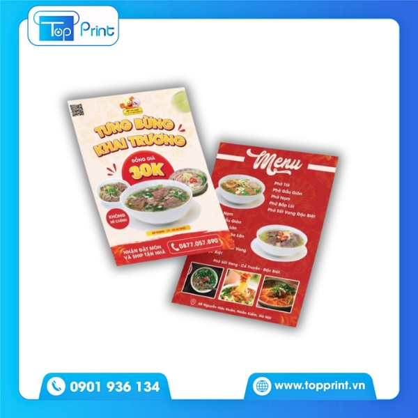 Mẫu tờ rơi khai trương quán Phở bắt mắt