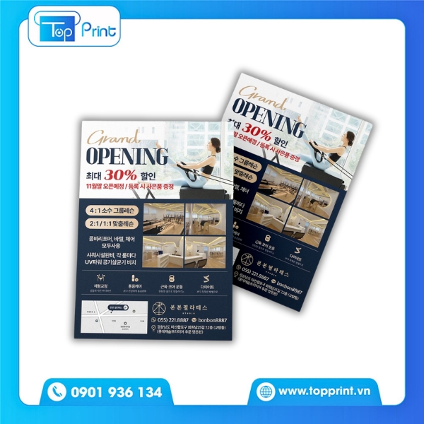 Mẫu tờ rơi khai trương phòng tập yoga tại Topprint