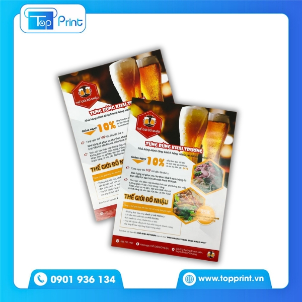 Mẫu tờ rơi khai trương quán nhậu tại Topprint