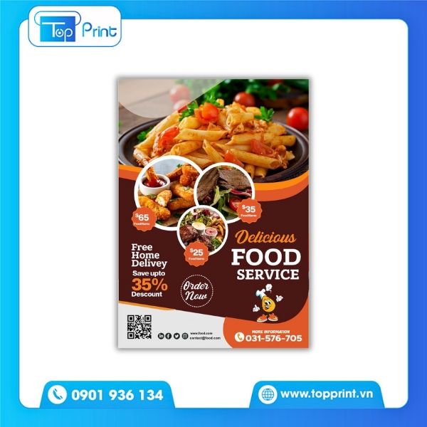 Mẫu tờ rơi nh&agrave; h&agrave;ng thiết kế bởi Topprint