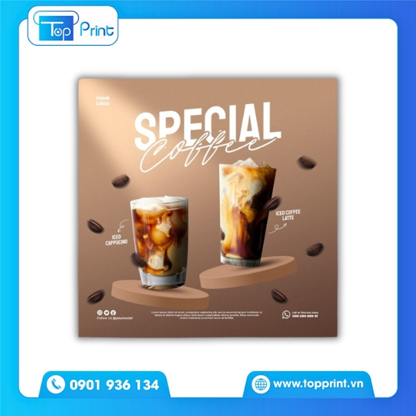 Mẫu tờ rơi quán cà phê đẹp, in sắc nét tại Topprint