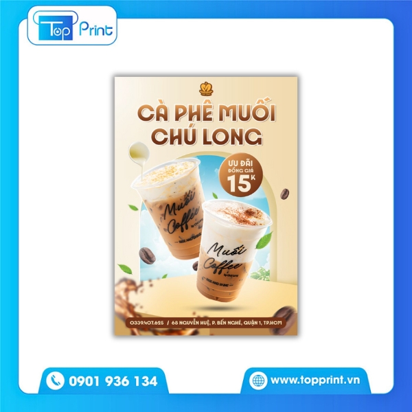 Mẫu tờ rơi quán cà phê in màu chất lượng cao