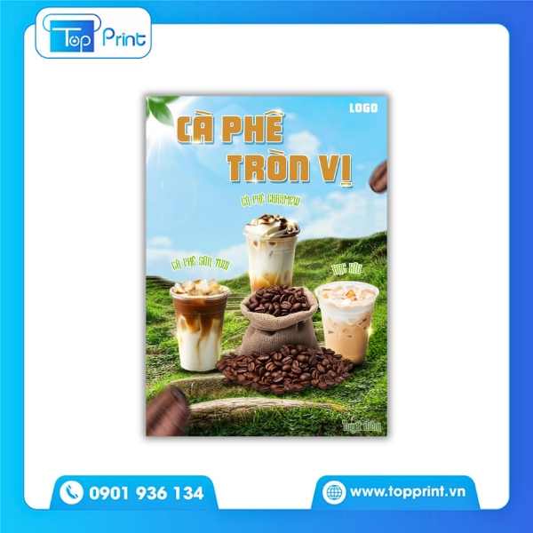 Mẫu tờ rơi quán cà phê thiết kế ấn tượng bởi Topprint
