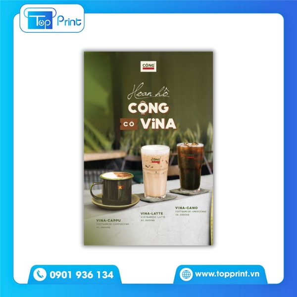 Mẫu tờ rơi quán cà phê chủ đề mùa hè mát lạnh