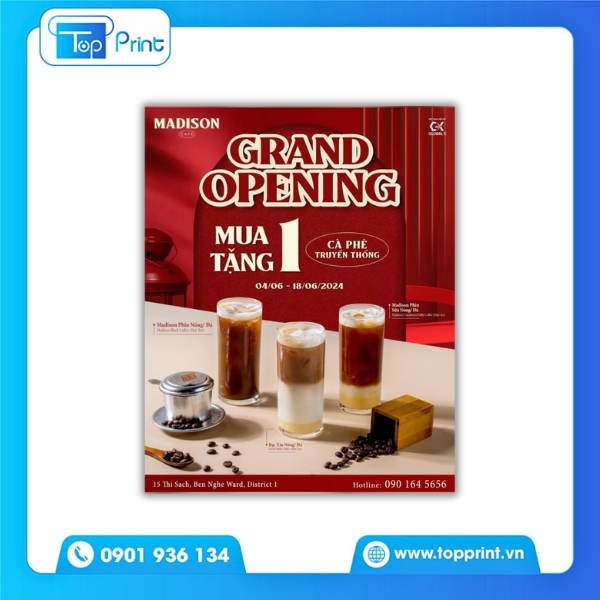 Mẫu tờ rơi quán cà phê chủ đề minimal hiện đại