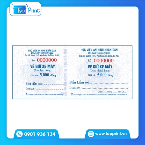 Mẫu Thẻ Giữ Xe Đơn Giản