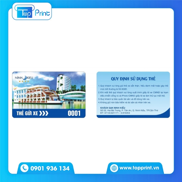 Mẫu thẻ giữ xe in offset số lượng lớn tiết kiệm chi phí