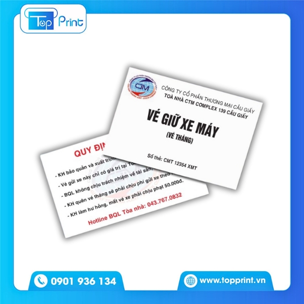 Mẫu Thẻ Giữ Xe Dành Cho Quán Cafe