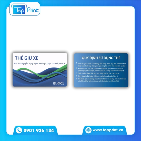 Mẫu thẻ giữ xe dùng cho khu vui chơi – thiết kế tươi sáng và nổi bật
