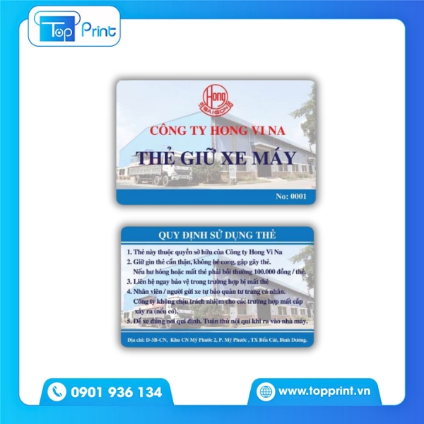 Mẫu thẻ giữ xe in nhanh – thiết kế đẹp, sản xuất trong ngày