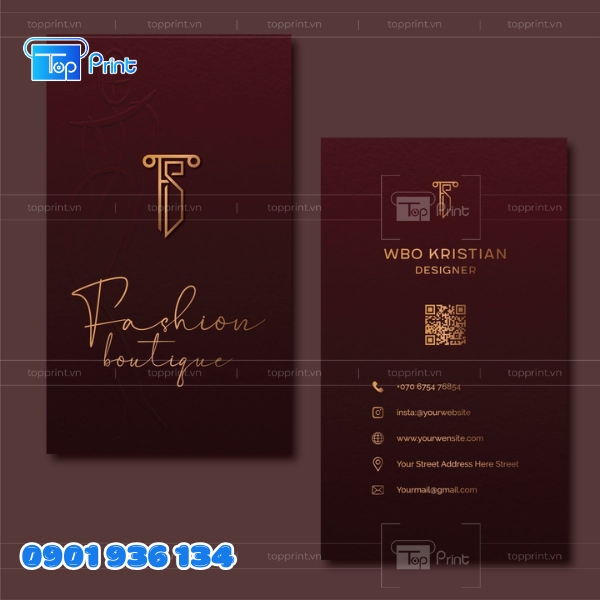 Mẫu Card Visit &Eacute;p Kim V&agrave;ng Sang Trọng