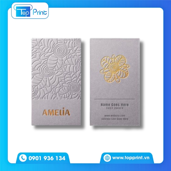 Mẫu Card Visit &Eacute;p Kim Vintage Sang Trọng