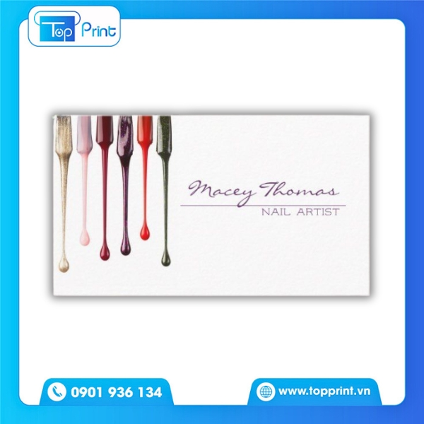Mẫu Card Visit Nail Hồng Pastel Đẹp