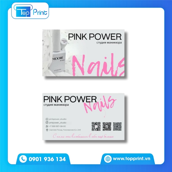 Mẫu Card Visit Nail Sang Trọng &Eacute;p Kim