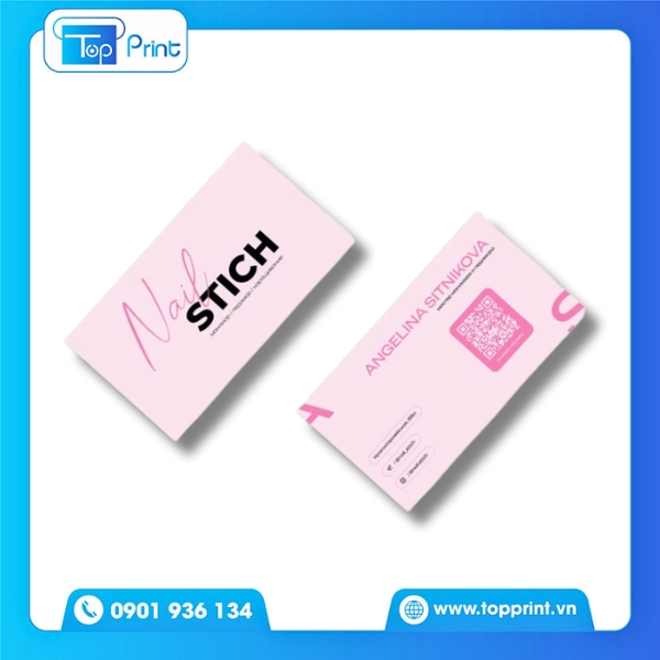Mẫu Card Visit Nail M&agrave;u Đen &ndash; Hồng