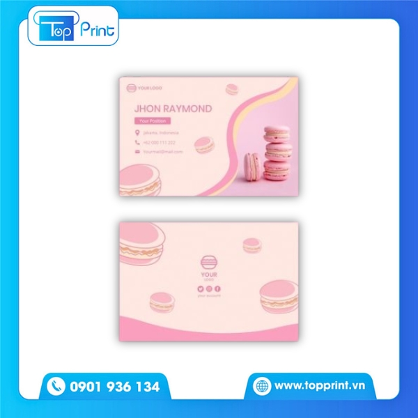 Mẫu card visit tiệm b&aacute;nh b&aacute;nh kem nghệ thuật