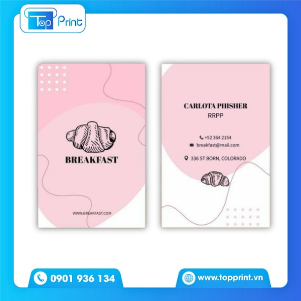 Mẫu card visit tiệm b&aacute;nh b&aacute;nh ngọt cao cấp