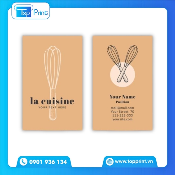 Mẫu card visit tiệm b&aacute;nh d&agrave;nh cho bakery nhỏ