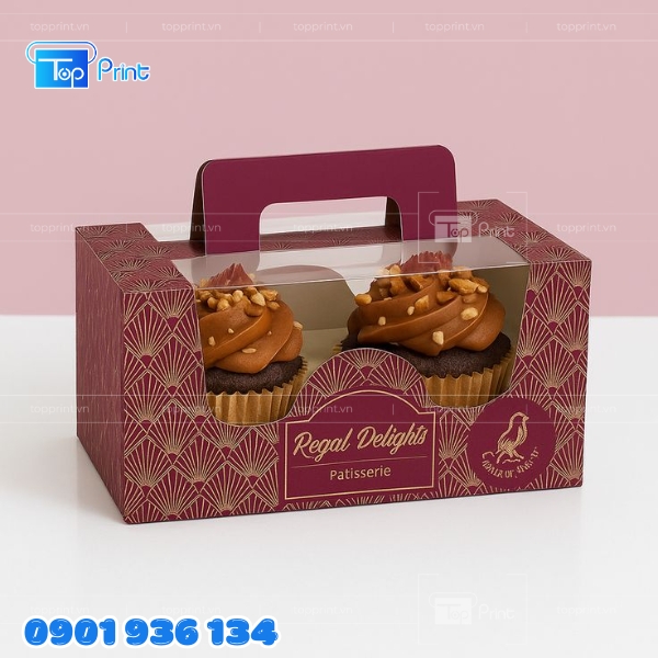 Mẫu hộp giấy đựng b&aacute;nh đẹp, hiện đại