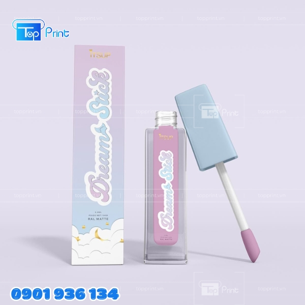 Mẫu hộp giấy đựng son màu pastel nhẹ nhàng