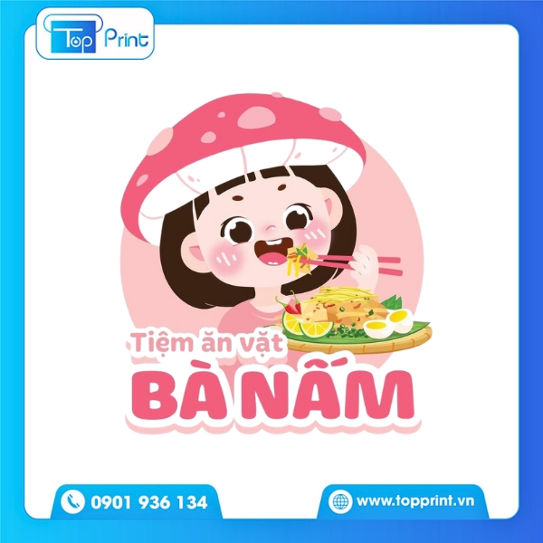 Mẫu logo ăn vặt cho xe đẩy bán hàng