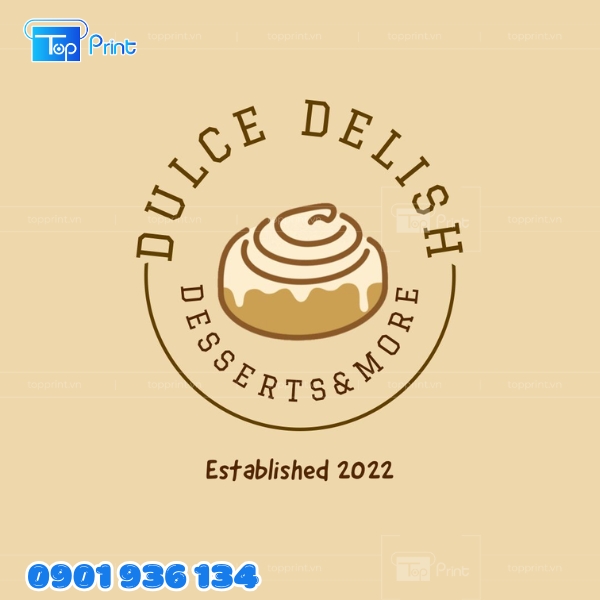 Mẫu logo tiệm bánh in menu quán