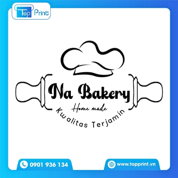 Mẫu logo tiệm bánh in sticker dán hộp