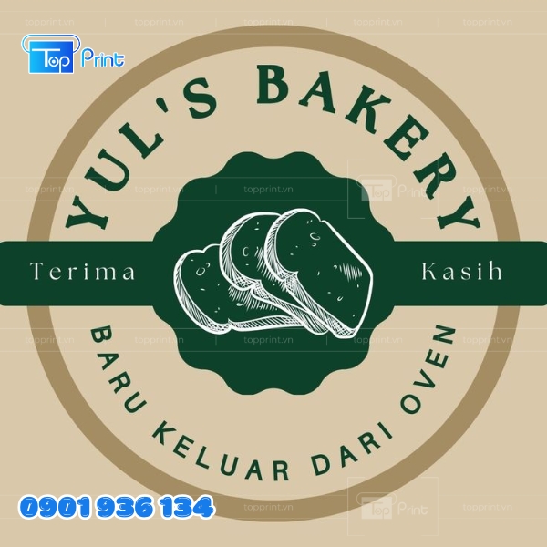 Mẫu logo tiệm bánh in decal quảng cáo