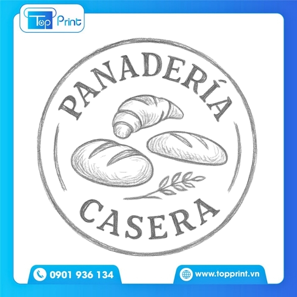 Mẫu logo tiệm bánh in nhãn dán thực phẩm