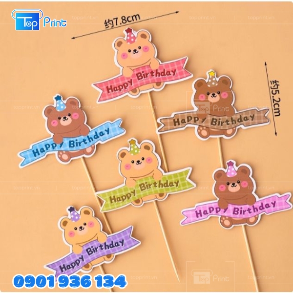 Mẫu tag giấy cắm bánh kem tinh tế