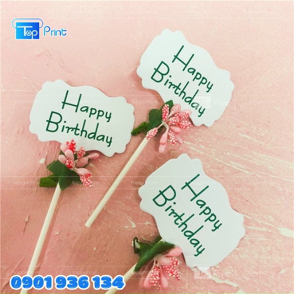 Tag giấy cắm bánh kem phong cách vintage