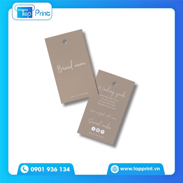 Mẫu tag giấy quần áo hình chữ nhật cổ điển