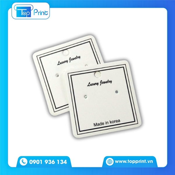 Mẫu tag giấy treo b&ocirc;ng tai thiết kế in ấn đẹp