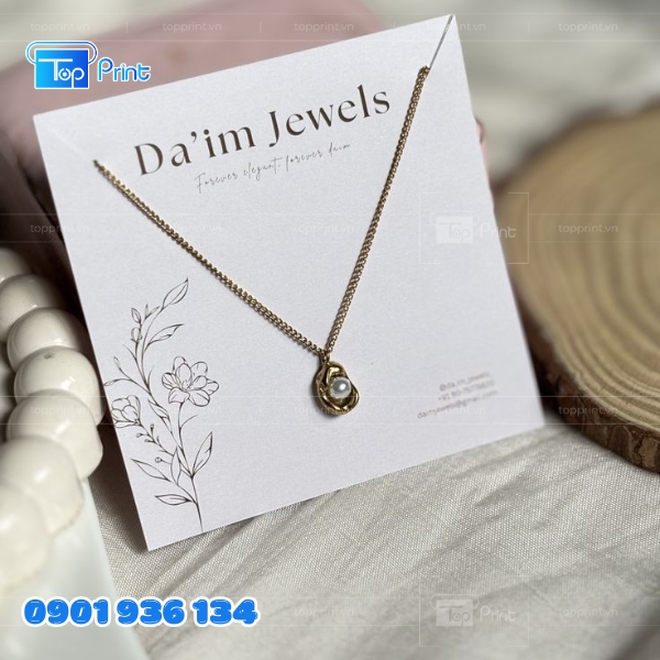 Mẫu tag treo d&acirc;y chuyền thiết kế logo thương hiệu