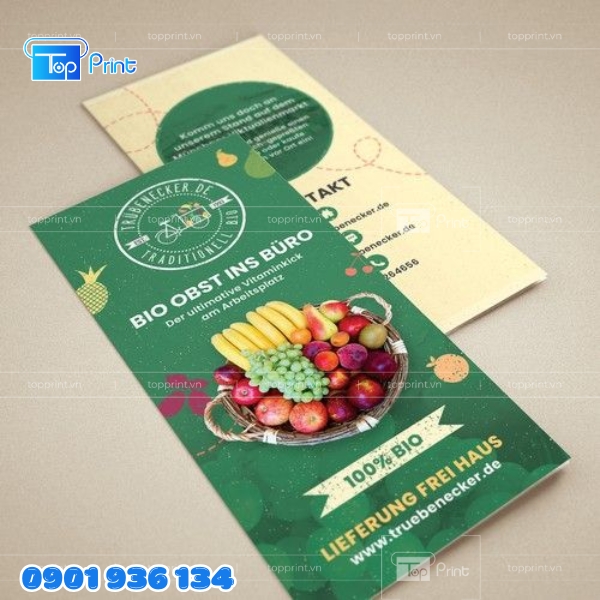 Mẫu brochure tr&aacute;i c&acirc;y giới thiệu dinh dưỡng